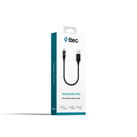 ttec AlumiCable Micro USB Charge / Data Mini Cable , 30cm , Black